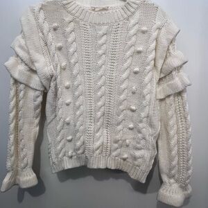 Altar'd State Cream Textured Knit Sweater